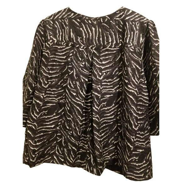 Maggie Barnes  Sz 1x Jacket Top‎ Black And White - Picture 2 of 12